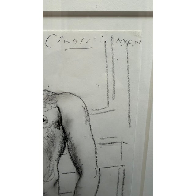 Original charcoal drawing on paper by Ricardo Cinalli Quiet Presence is an original signed charcoal drawing by...