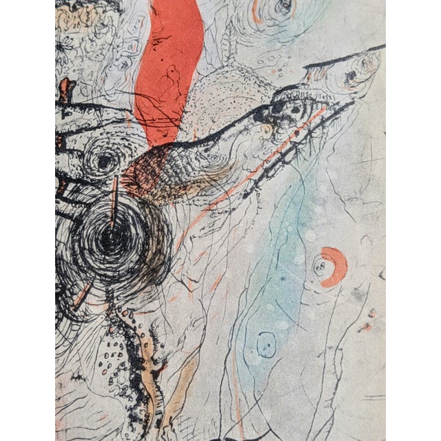 1960s Otto Wols, Red Royal, Signed Engraving in Colors, 1963 For Sale - Image 5 of 7