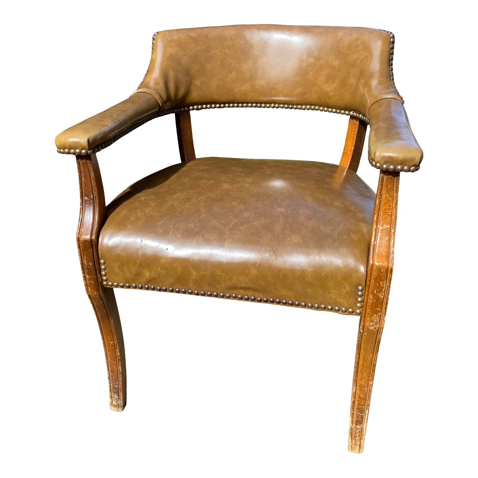 Vintage Leather Accent Chair Chairish