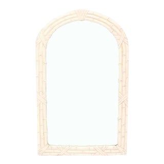 Mid-Century Modern Arched Top Faux Bamboo Mirror For Sale