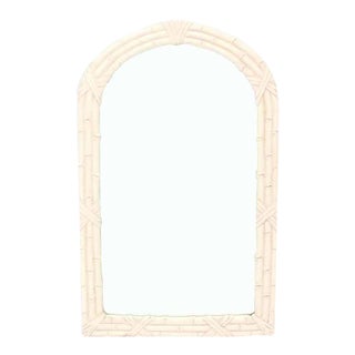 Mid-Century Modern Arched Top Faux Bamboo Mirror For Sale