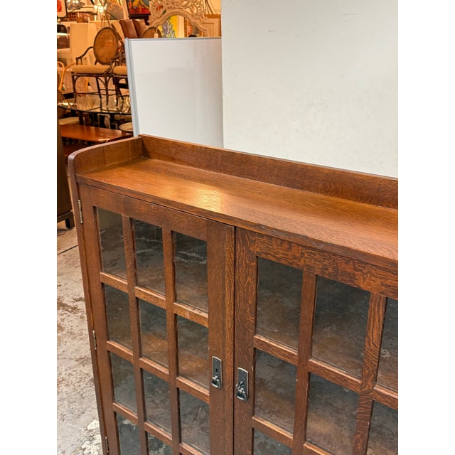 Stickley Furniture Mission Double Bookcase With Glass Doors, Model 89-645 For Sale - Image 10 of 12