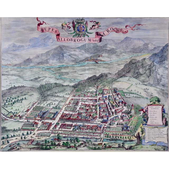 "Rupes Allobrogum vulgo La Roche" by Dutch engraver Coenraet Decker (1650-1685) is from the atlas Theatrum Statuum Regiae...