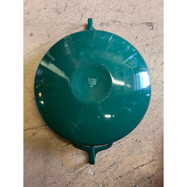 Vintage Dansk Kobenstyle Green Enamel Paella Pan Designed by Jens Quistgaard For Sale In West Palm - Image 6 of 7