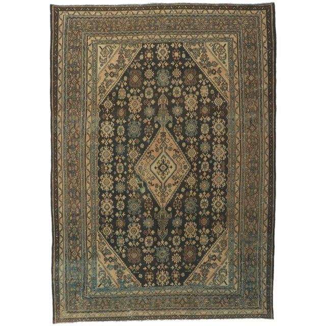 Mid 20th Century Vintage Persian Hamadan Rug, 06'10 X 09'07 For Sale - Image 12 of 12
