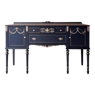 Vintage Adams Style Gilded Regency Walnut Sideboard For Sale