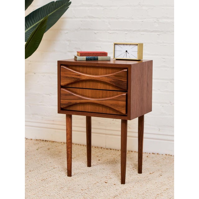 Not Yet Made - Made To Order Sculpted Nightstand in American Walnut For Sale - Image 5 of 12