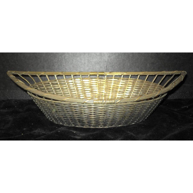Antique French Silvered Brass Wire Basket. Overall good average condition. Some silver fading. Measures "12.50 L x "6W x "4H