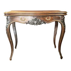 French Louis XV Rosewood Veneer Game Table With Felt Top