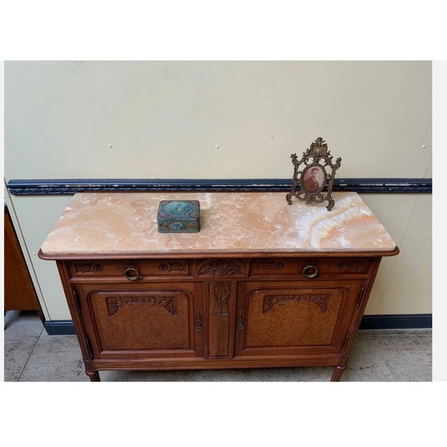 Antique Art Nouveau Walnut Sideboard, 1910 For Sale - Image 6 of 13