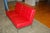 Mid-Century Modern Knoll Tufted Leather Slipper Sofa With Label in Lipstick Red For Sale - Image 3 of 9