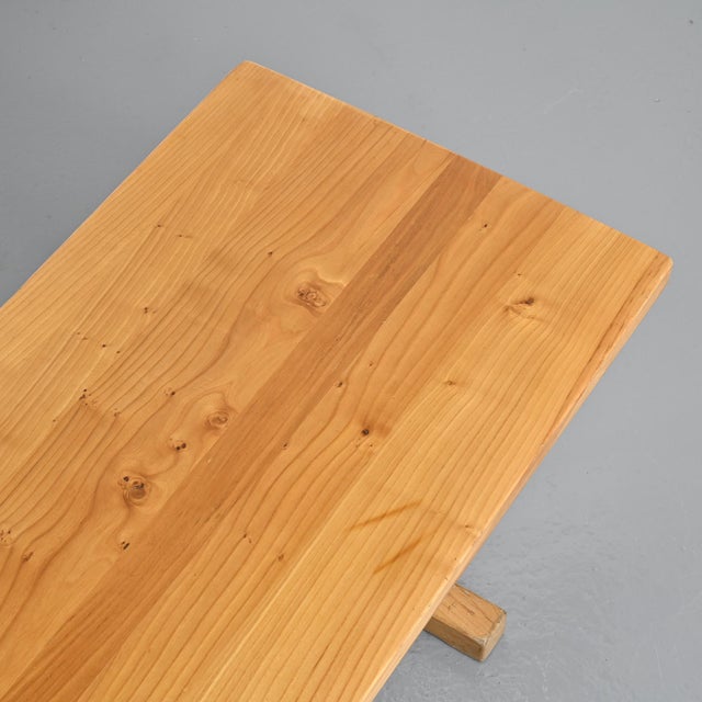 Elm Dining Table by Charlotte Perriand for Les Arcs, France, 1970s For Sale - Image 10 of 14