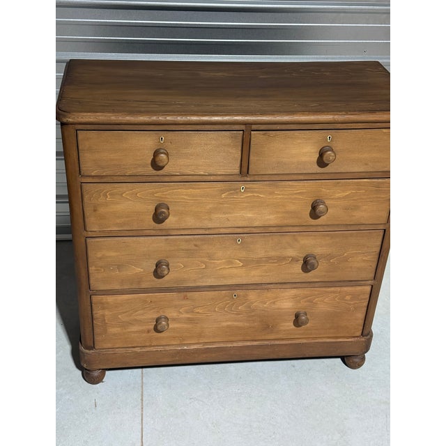 Antique Pine Two Over Three Drawers - Chest of Drawers From England We found this large antique pine chest of drawers in...