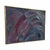 Large vintage abstract expressionist painting featuring sweeping, layered brushstrokes in shades of burgundy, plum,...