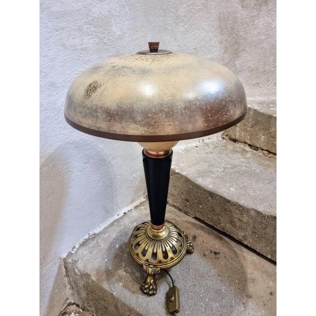 Vintage Art Deco Table Lamp in Copper and Brass, 1920s For Sale - Image 3 of 13