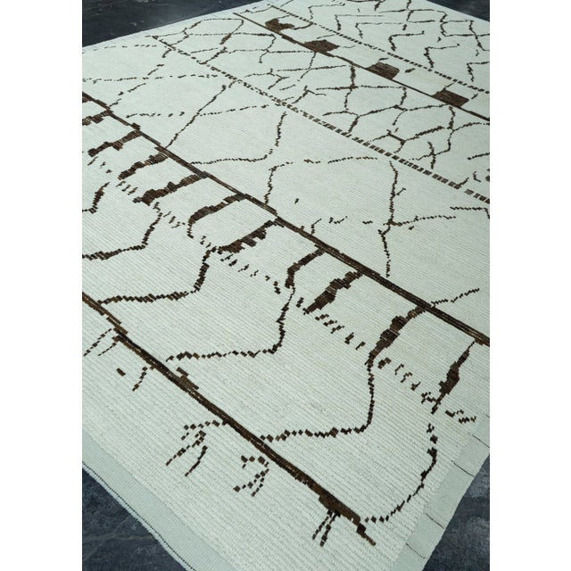 Ivory Turkish Tulu Handmade Rug 9'4" x 14'1"#19386 For Sale - Image 8 of 8