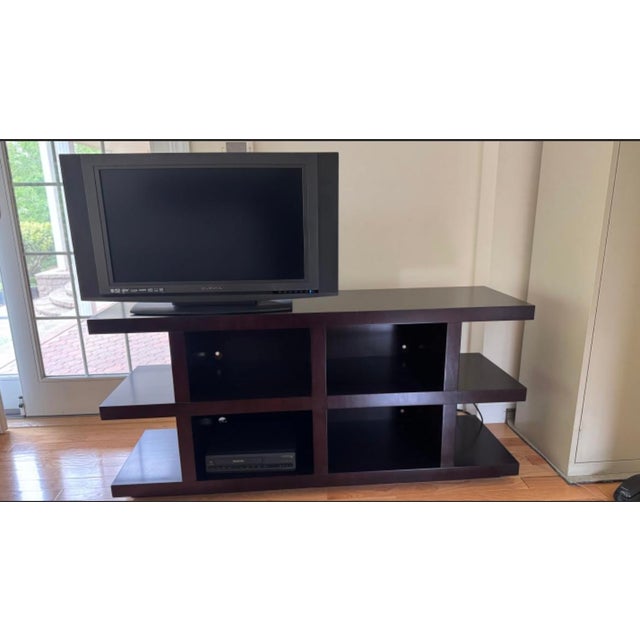 media console with built in cable management