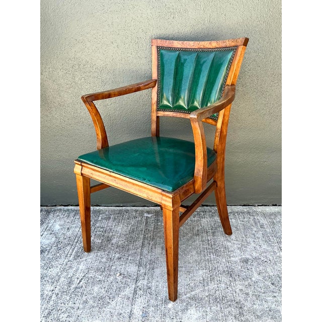 Vintage Channel Tufted Desk Chair For Sale - Image 9 of 12