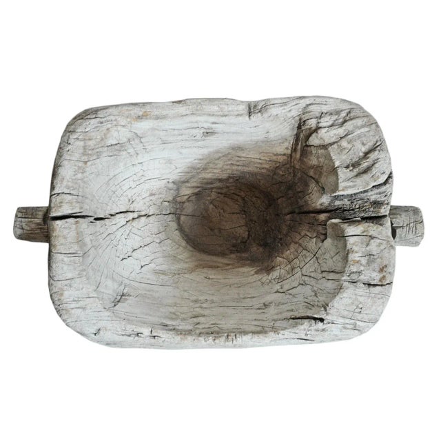 Mid 20th Century Old India Wood Mortar Bowl For Sale In Los Angeles - Image 6 of 7