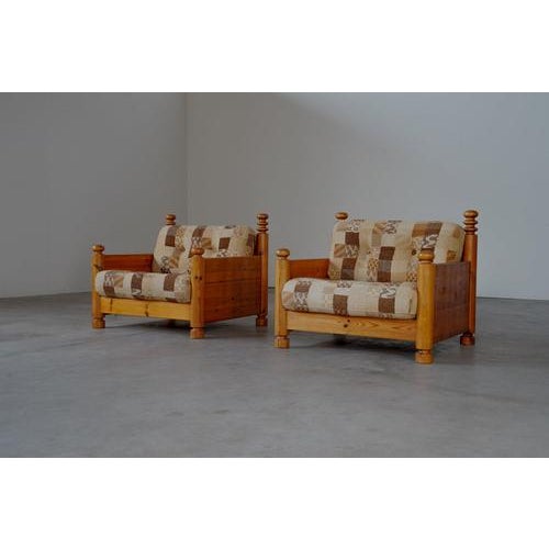 Pine Lounge Chairs by Uno and Osten Kristiansson, 1970s, Set of 2 For Sale - Image 4 of 9