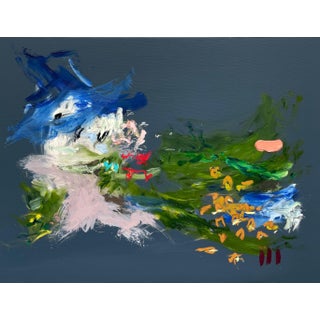 AK Hardeman Contemporary Abstract Expressionist Mixed Media Painting "Nile Swimming" For Sale