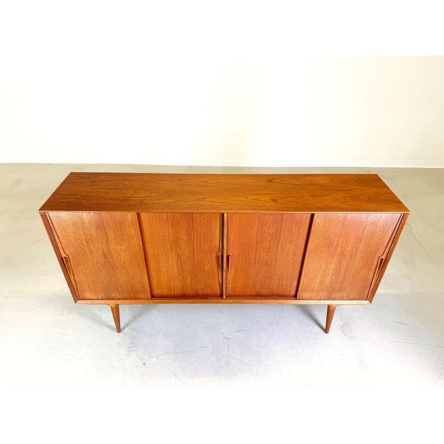 Brown Mid-Century Highboard in Teak by Gunni Omann for Omann Jun, 1960s For Sale - Image 8 of 14