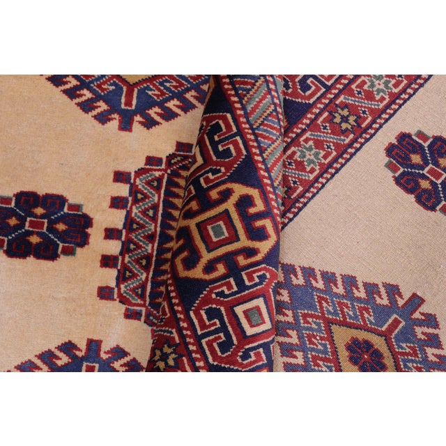 Textile Rustic Shirwan Gold/Blue Wool Rug - 4'6''x6'5'' For Sale - Image 7 of 10