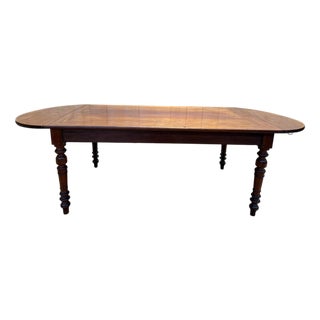 Louis Philippe Farmhouse Table with Drop Leaves in Mahogany For Sale