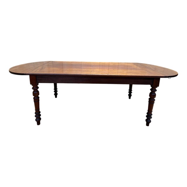 Louis Philippe Farmhouse Table with Drop Leaves in Mahogany For Sale