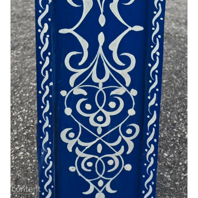 A beautiful hand‑painted Moroccan medicine cabinet / wall shelf from Morocco, standing approximately 24" tall, 18.5" wide,...