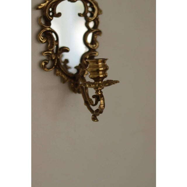Mid-Century Modern Swedish Brass Sconces with Mirrors, Set of 2 For Sale - Image 4 of 16