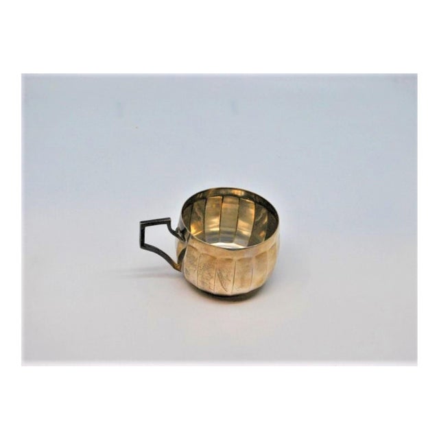 Silver Cup and Saucer with Engraving, Set of 2 For Sale - Image 6 of 8