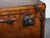 Vintage Hand-Dyed Brown Leather Lockable Storage Trunk For Sale - Image 14 of 16