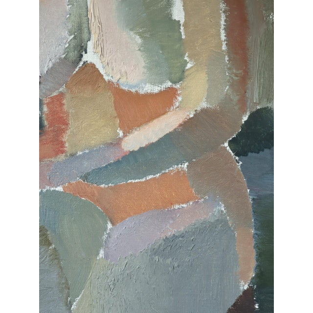 1955 Mid-Century Modern 'A Moment Between Thoughts' Swedish Abstract Figurative Oil Painting, Framed For Sale - Image 9 of 10