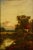 Antique E. Cole Oil on Canvas Sunset Cottage Landscape For Sale In Nashville - Image 6 of 9
