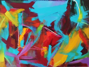 "Pandemonium" Contemporary Abstract Mixed-Media Painting by Jakki Jandrell