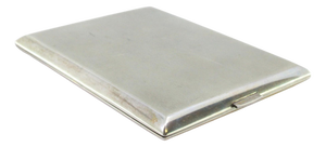 Matte Silver Cigarette Case with Smooth Strips and Gold Interior