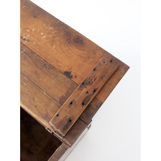 Late 19th Century Antique Primitive Wood Storage Chest For Sale - Image 5 of 18