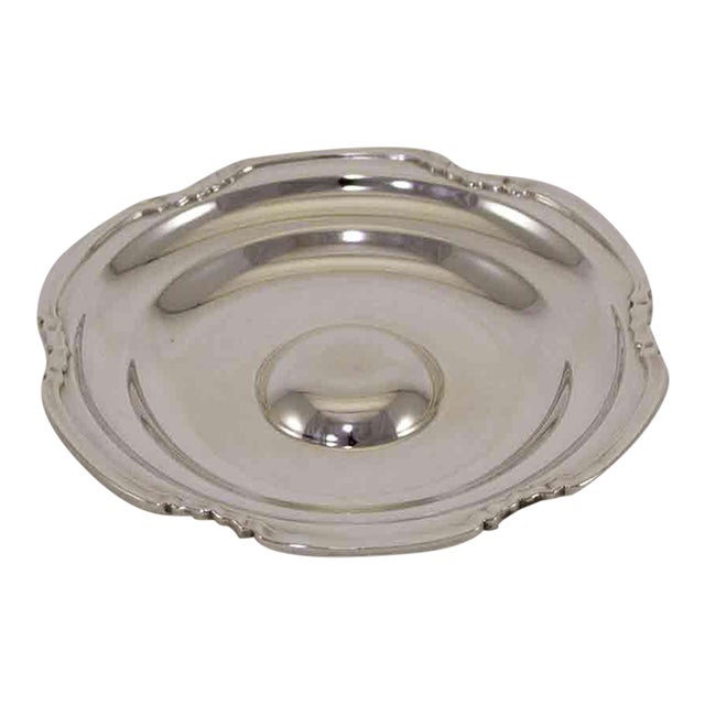 1970’s Vintage/New Silverplate Wine Coaster, Art Nouveau Applied Border For Sale