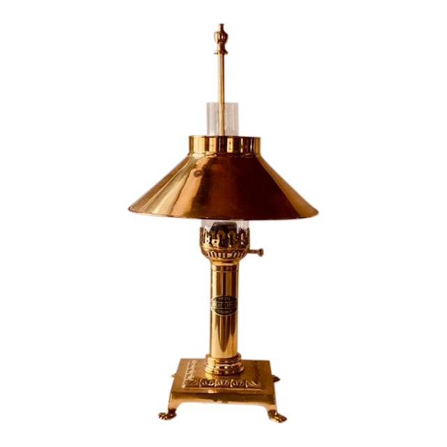 Vintage Orient Express Table Lamp - Brass Railroad Inspired Design, c.1980 For Sale