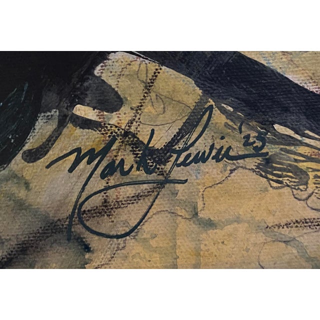Contemporary 2025 "024-25" Abstract Expressionist Ochre & Charcoal Painting by Mark Lewis For Sale - Image 3 of 5