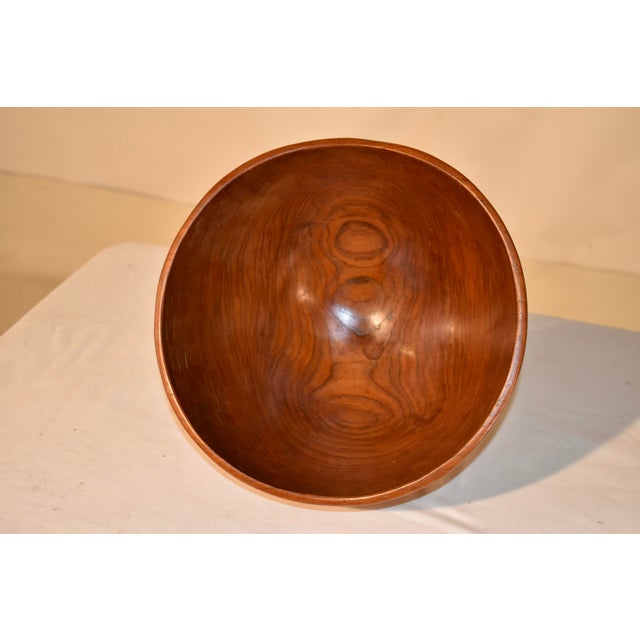 Wood Mid-Century Hand-Turned Teak Bowl, Circa 1960 For Sale - Image 7 of 9
