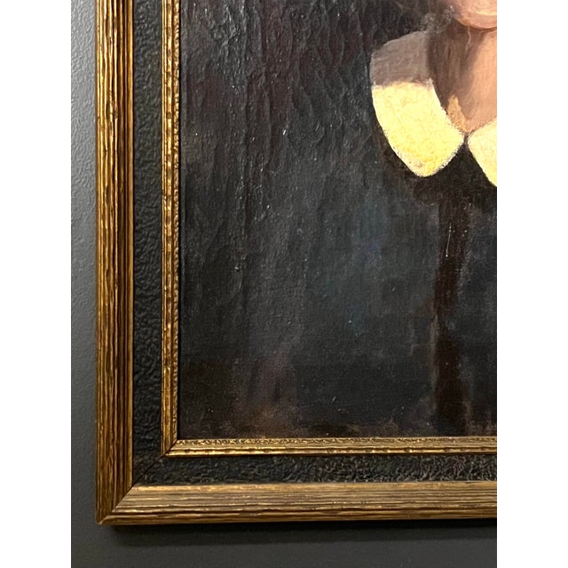 Wood 19th Century Framed Portrait of a Girl, "Little Orphant Annie" Oil on Canvas For Sale - Image 7 of 11