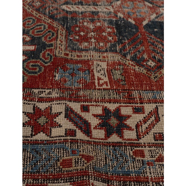 Traditional Antique Circa 1890 Red Lightly Distressed Caucasian Shirvan Hand Woven Rug 5'3 X 10' For Sale - Image 3 of 12