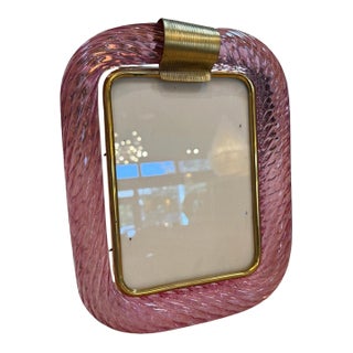 Pink Murano Glass Picture Frame For Sale
