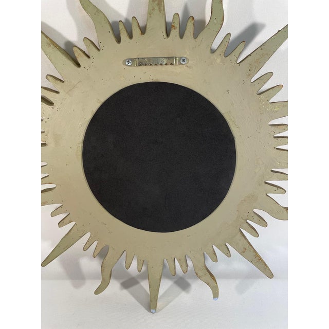 Vintage 1960s French Style 16.5" Gilded Sunburst Wall Mirror For Sale - Image 12 of 15
