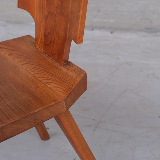 1970s Mid-Century French Elm S28 Dining Chairs from Pierre Chapo, 1970s, Set of 8 For Sale - Image 5 of 16