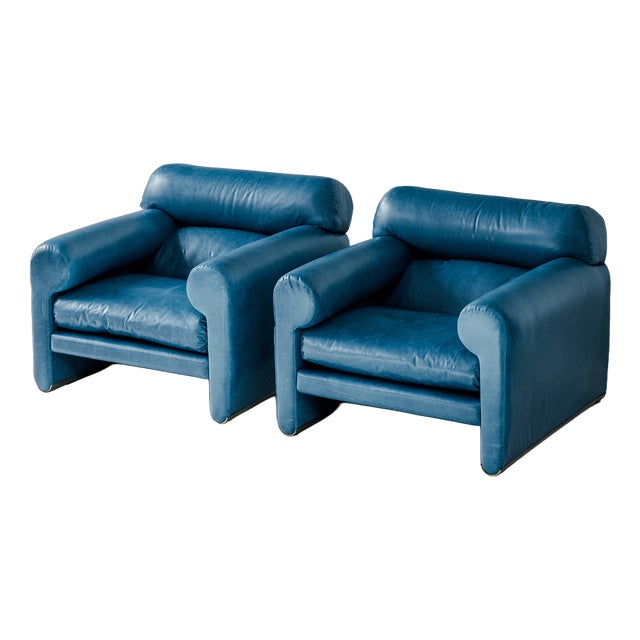 Lounge Chairs by Giuliana Gramigna and Sergio Mazza for Poltrona Frau, Italy, 1970s, Set of 2 For Sale
