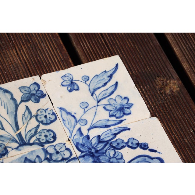 Tile Mural Panel Depicting a Baroque Jardinière With Flowers, Portuguese, 18th Century For Sale - Image 10 of 12