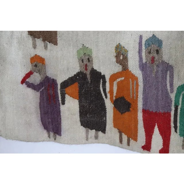 Handmade Israeli Wall Tapestry or Wall Rug, 1930s For Sale - Image 3 of 9